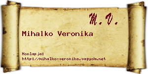 Mihalko Veronika névjegykártya